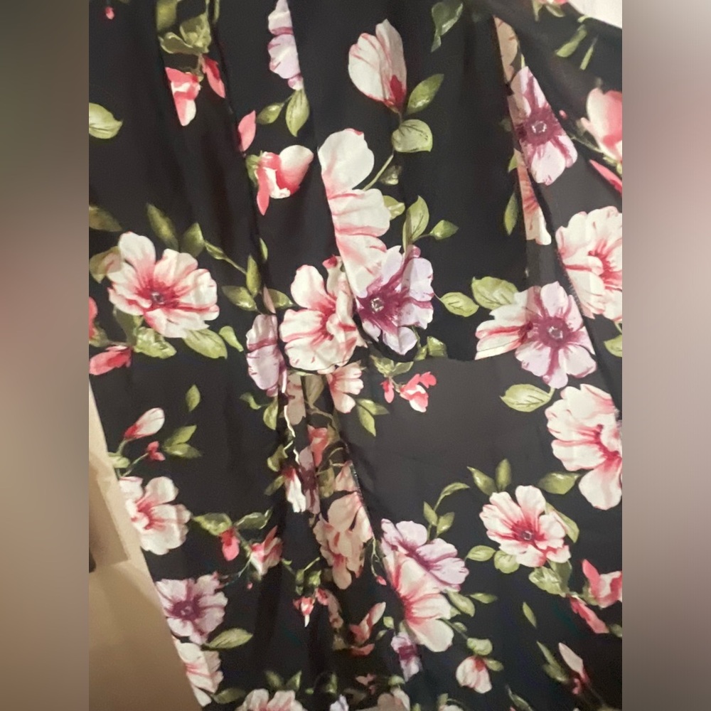 NWT Iris Floral Black and Pink ROMPER dress fits XL / 0X 🌸🌺🌹SPRING READY BG 03 - Picture 7 of 9